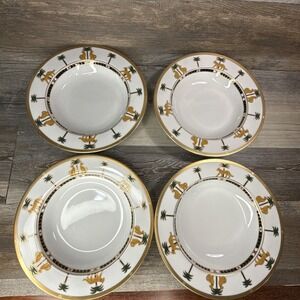 Christian Dior  Casablanca Porcelain Rimmed Soup Bowl 9 1/8" Lot Of 4 /